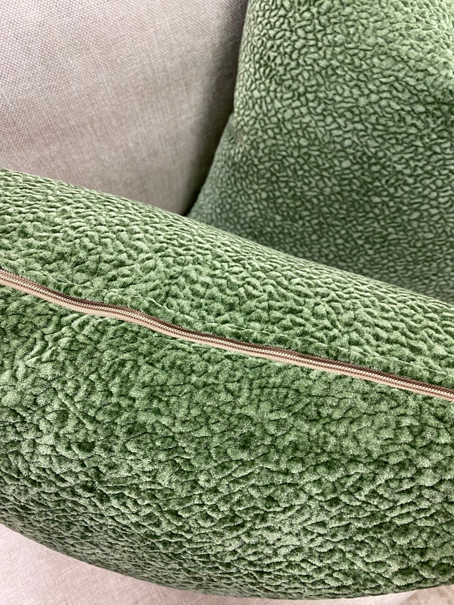 Green textured chenille pillow Designer Discount Fabrics