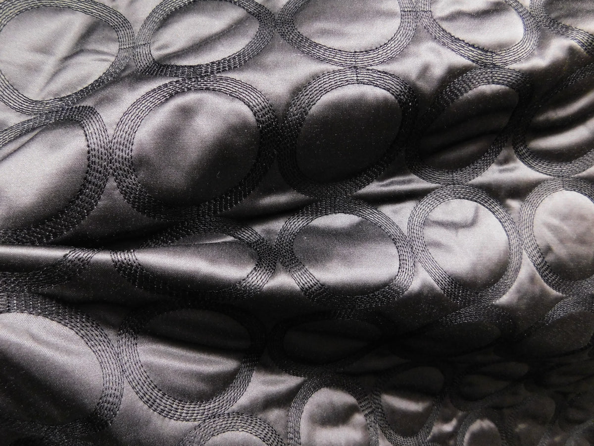 Black Circle Quilted Fabric – Designer Discount Fabrics