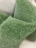 Green textured chenille pillow