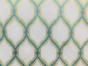 Embroidered Flamestitch Trellis Faux Linen