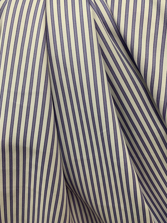 Lavender/White stripe cotton fabric