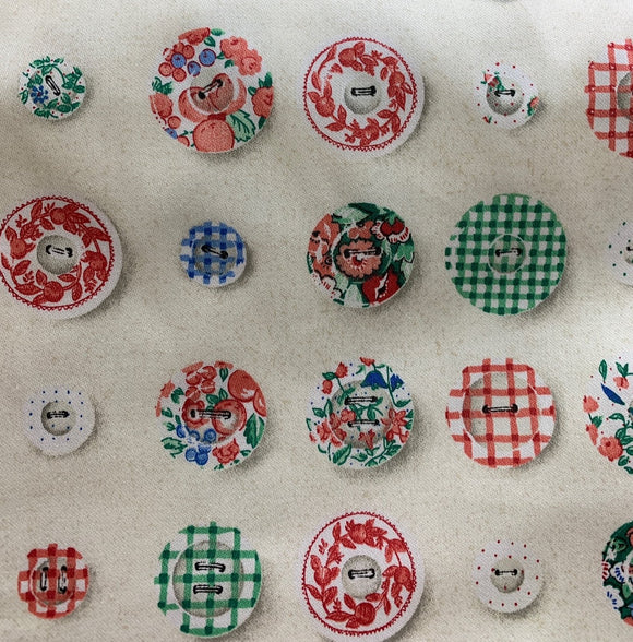 Button print cotton fabric